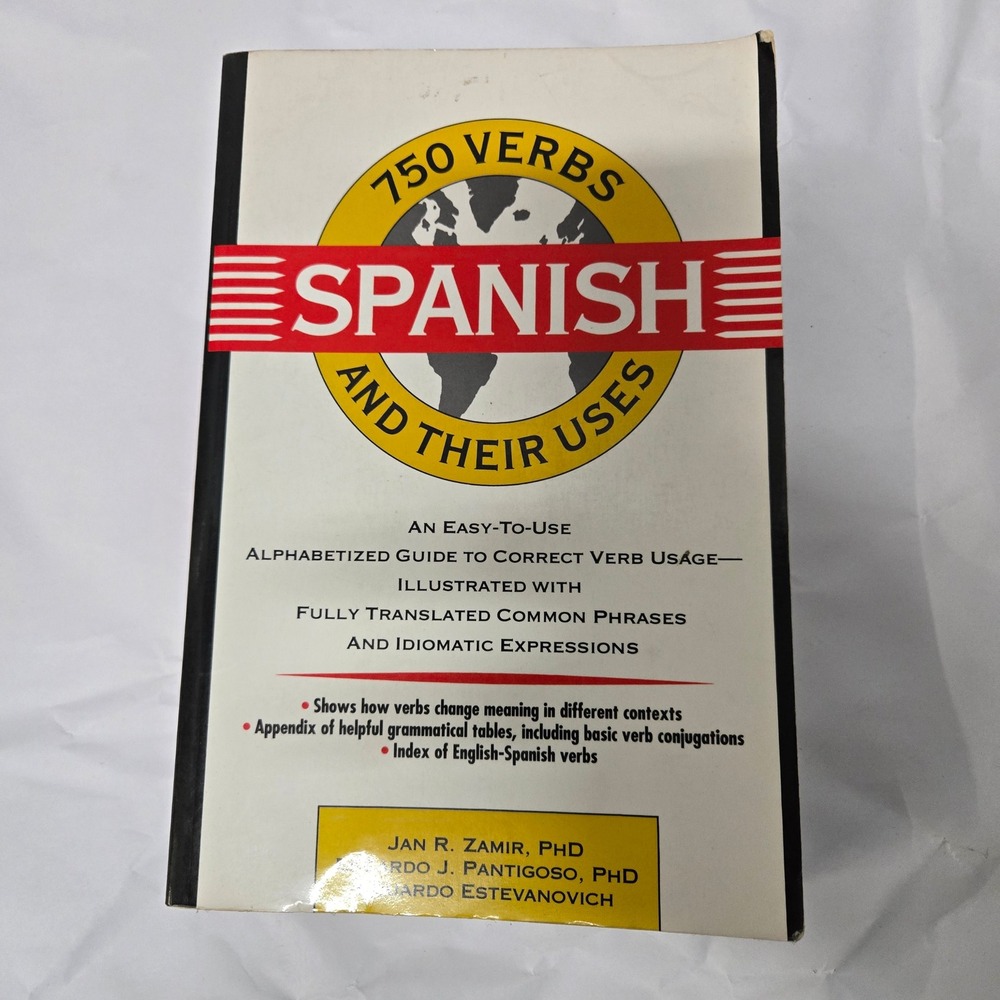 750 Spanish Verbs and Their Uses Paperback Jan R Zamir PhD 0471539392